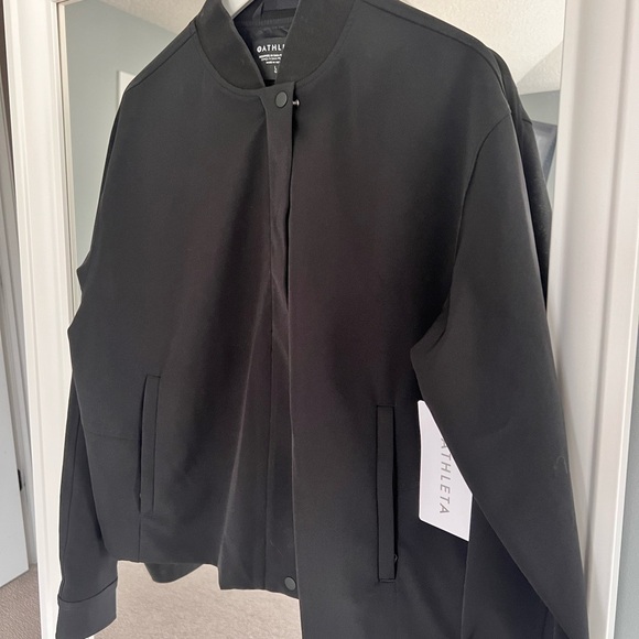 Athleta Endless Black Bomber Jacket size L - Picture 2 of 4